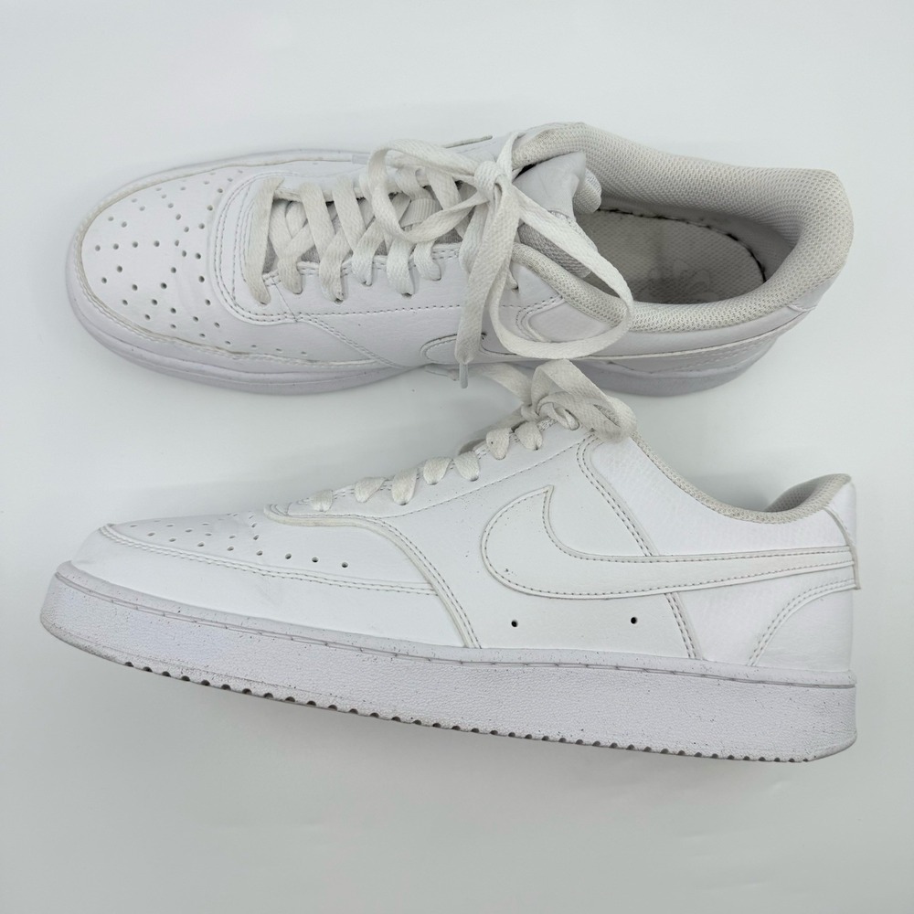 Nike Court Vision Next Nature‎ Low Triple White Women 11 DH3158-100 Leather